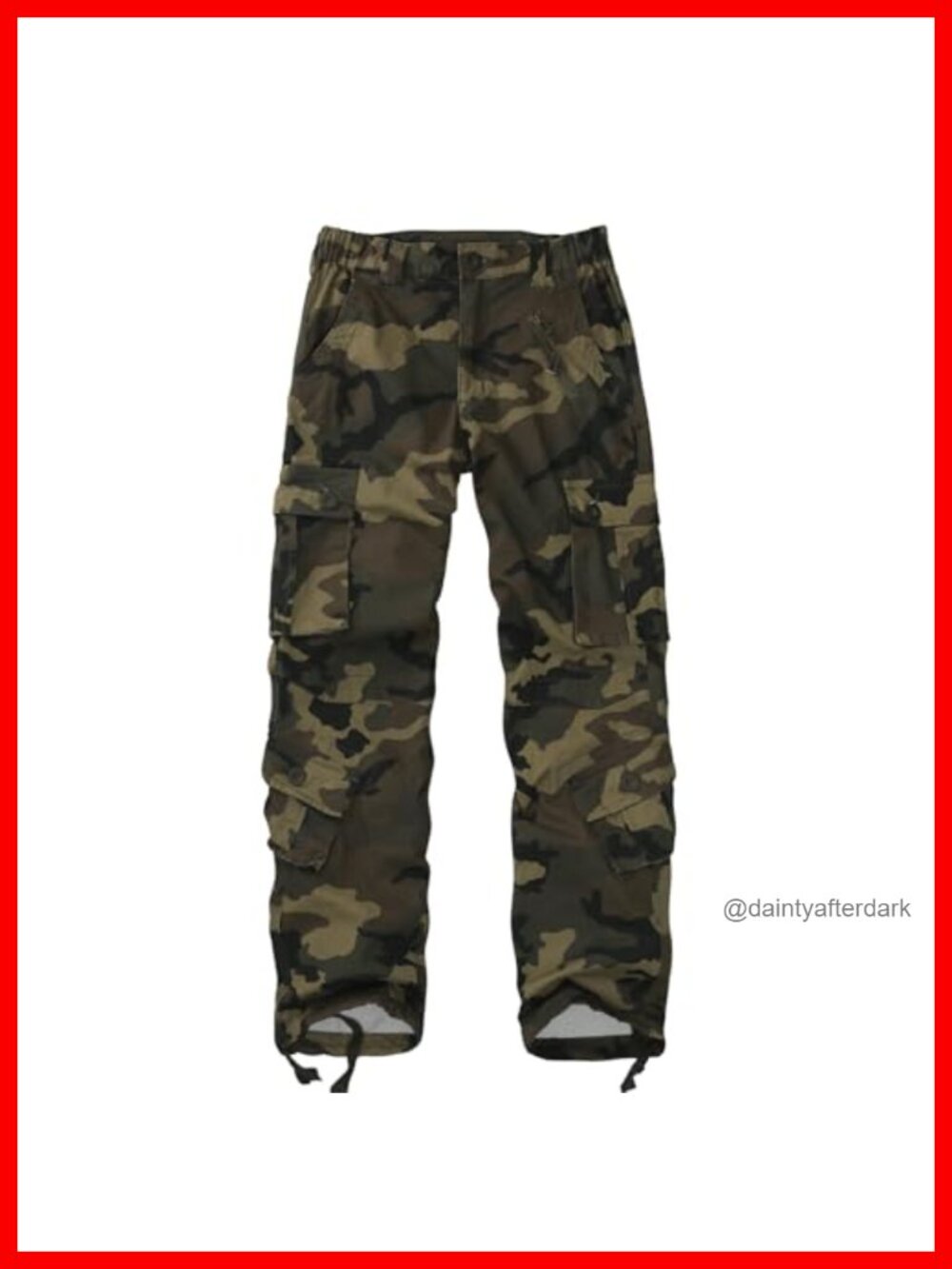 Heavy Cotton Cargo Pants Mid-Rise Straight Leg 8 Pocket Work Trousers